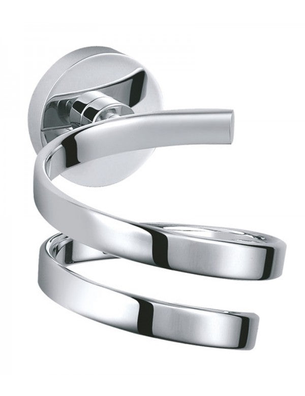 Porta asciugacapelli a spirale COLORADO in ottone cromato 9,65x 10,5x 14,3 cm