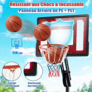 Canestro da basket autoportante con altezza regolabile da 1,55 a 3,1 m Canestro da basket portatile con tabellone in PE per bambini e giallo 20_0006329