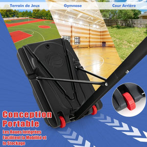 Canestro da basket autoportante con altezza regolabile da 1,55 a 3,1 m Canestro da basket portatile con tabellone in PE per bambini e giallo 20_0006329