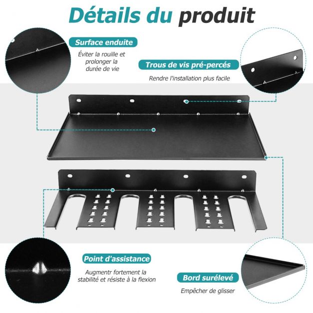 Stazione di ricarica montata a parete per organizer per utensili elettrici, capacità di peso di 23 kg, per garage, officina, magazzino 20_0005326