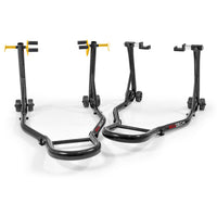 Coppia Cavalletto Anteriore Posteriore Moto Alzamoto Piastre Regolabili