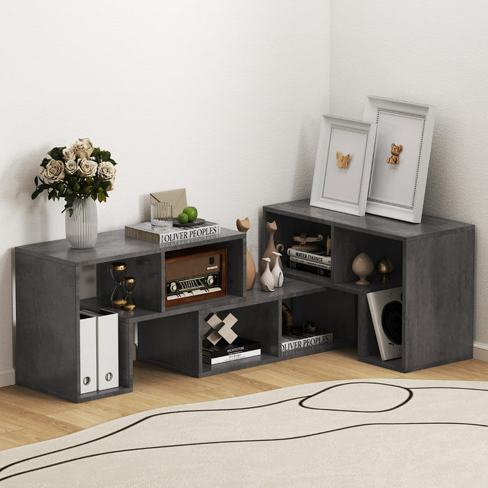 Supporto per console TV 65 pollici in 3 pezzi-Centro di intrattenimento per riporre e esporre Grigio