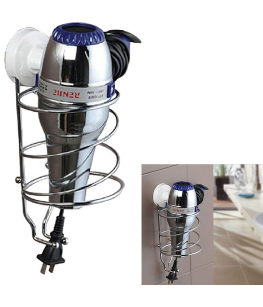 Supporto A Parete Muro Porta Phon Asciugacapelli In Acciaio Con Ventosa         