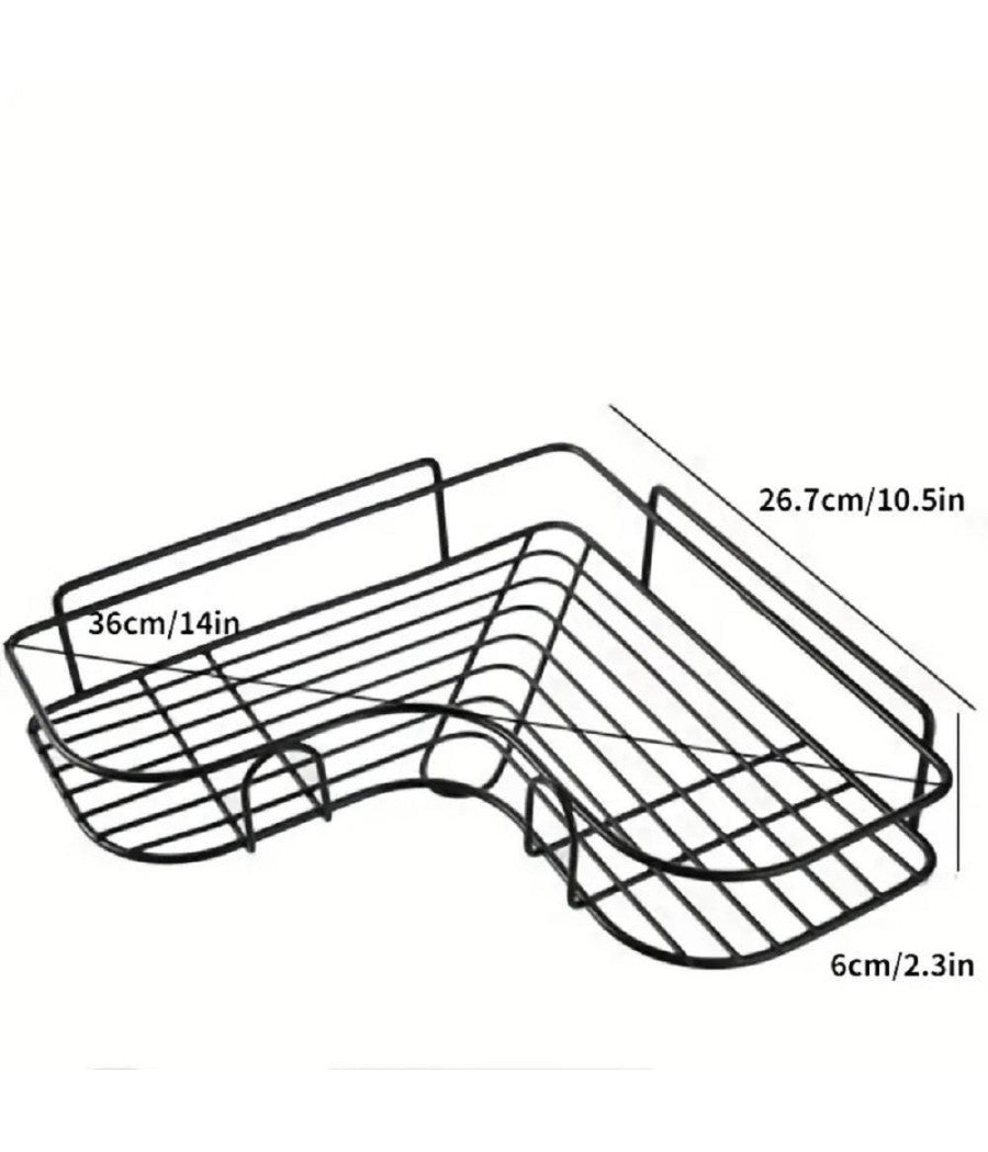 Supporto Angolare Da Parete Mensola Da Appendere Senza Punzonatura Bagno Cucina         
