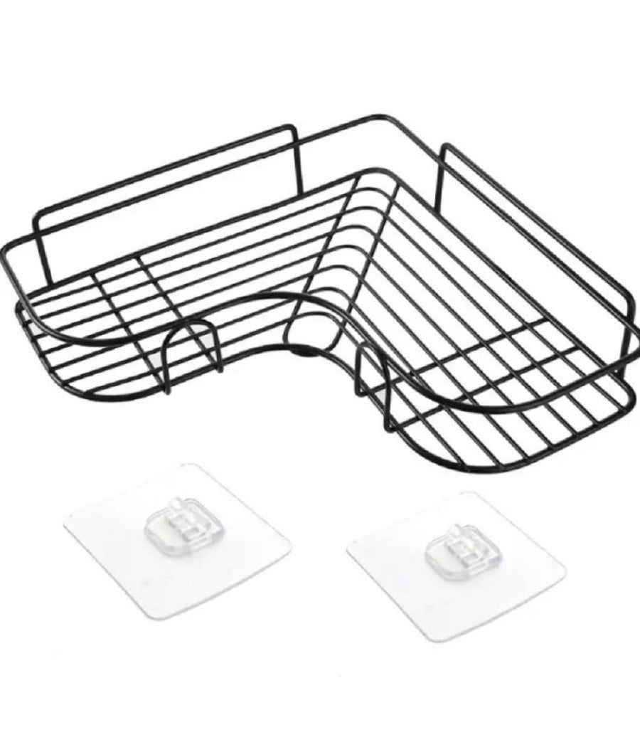 Supporto Angolare Da Parete Mensola Da Appendere Senza Punzonatura Bagno Cucina         