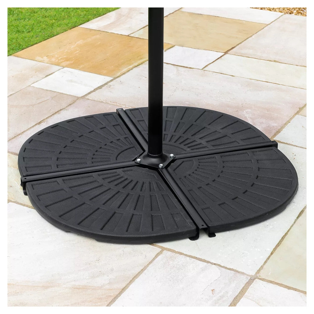 Trade Shop - Supporto Base Per Ombrellone Peso Piede D'appoggio Con Maniglia Metallo Nero 020701 -        