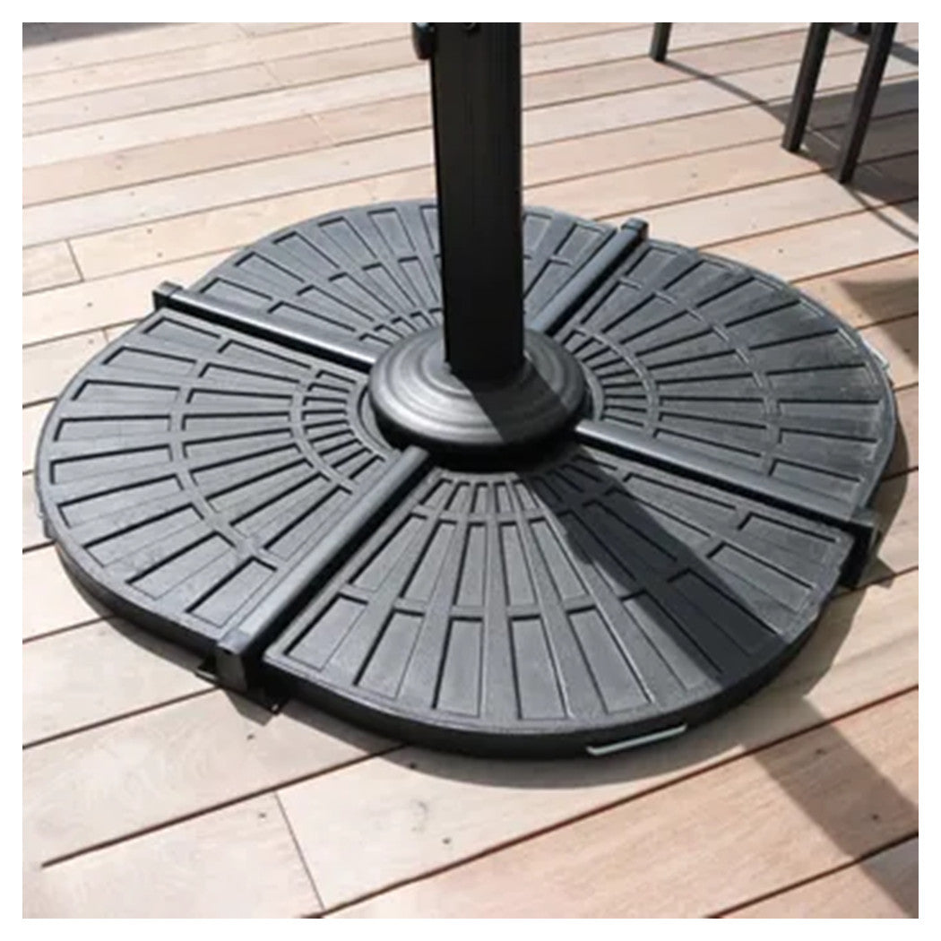 Trade Shop - Supporto Base Per Ombrellone Peso Piede D'appoggio Con Maniglia Metallo Nero 020701 -        