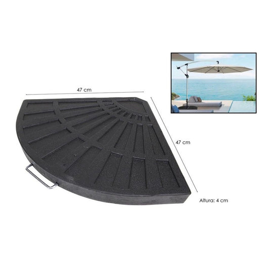 Trade Shop - Supporto Base Per Ombrellone Peso Piede D'appoggio Con Maniglia Metallo Nero 020701 -        