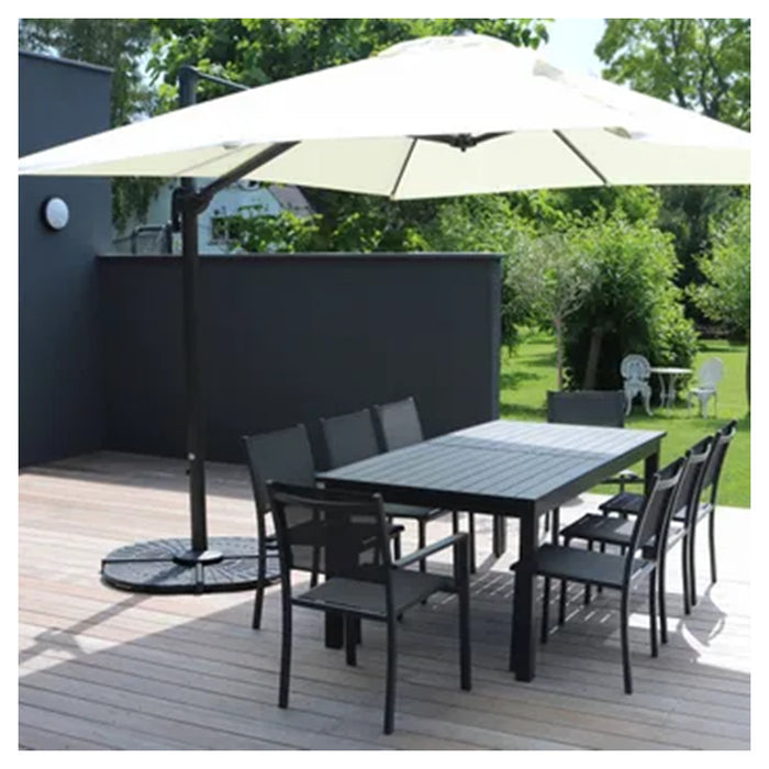 Trade Shop - Supporto Base Per Ombrellone Peso Piede D'appoggio Nero Con Maniglia Metallo 020702 -        