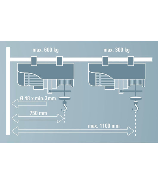 Supporto Braccio Asta A Bandiera Estensibile Girevole Per Paranco Montacarichi         