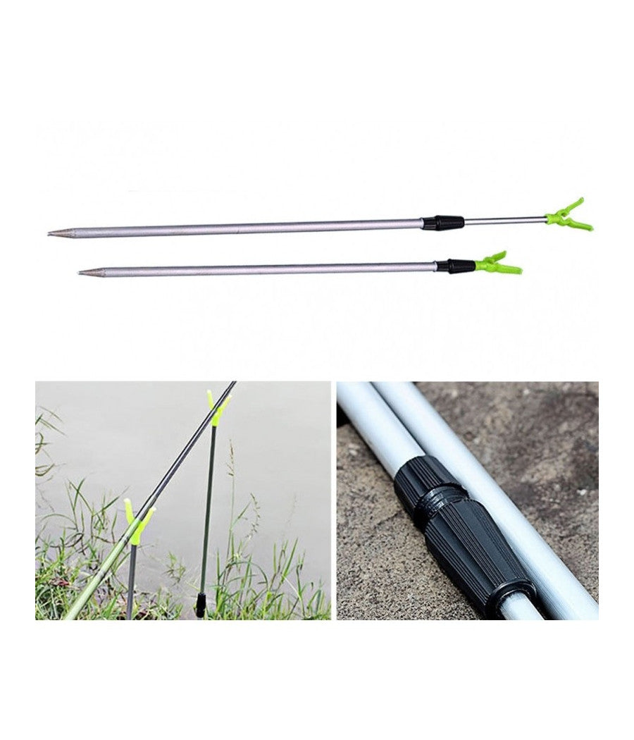 Supporto Canna Da Pesca 80 Cm In Alluminio Dispositivo Appoggio Regolabile         