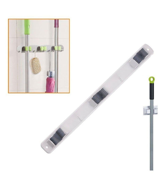 Supporto Da Muro Porta 3 Scope A Due Ganci Staffa Parete Casa Accessori         