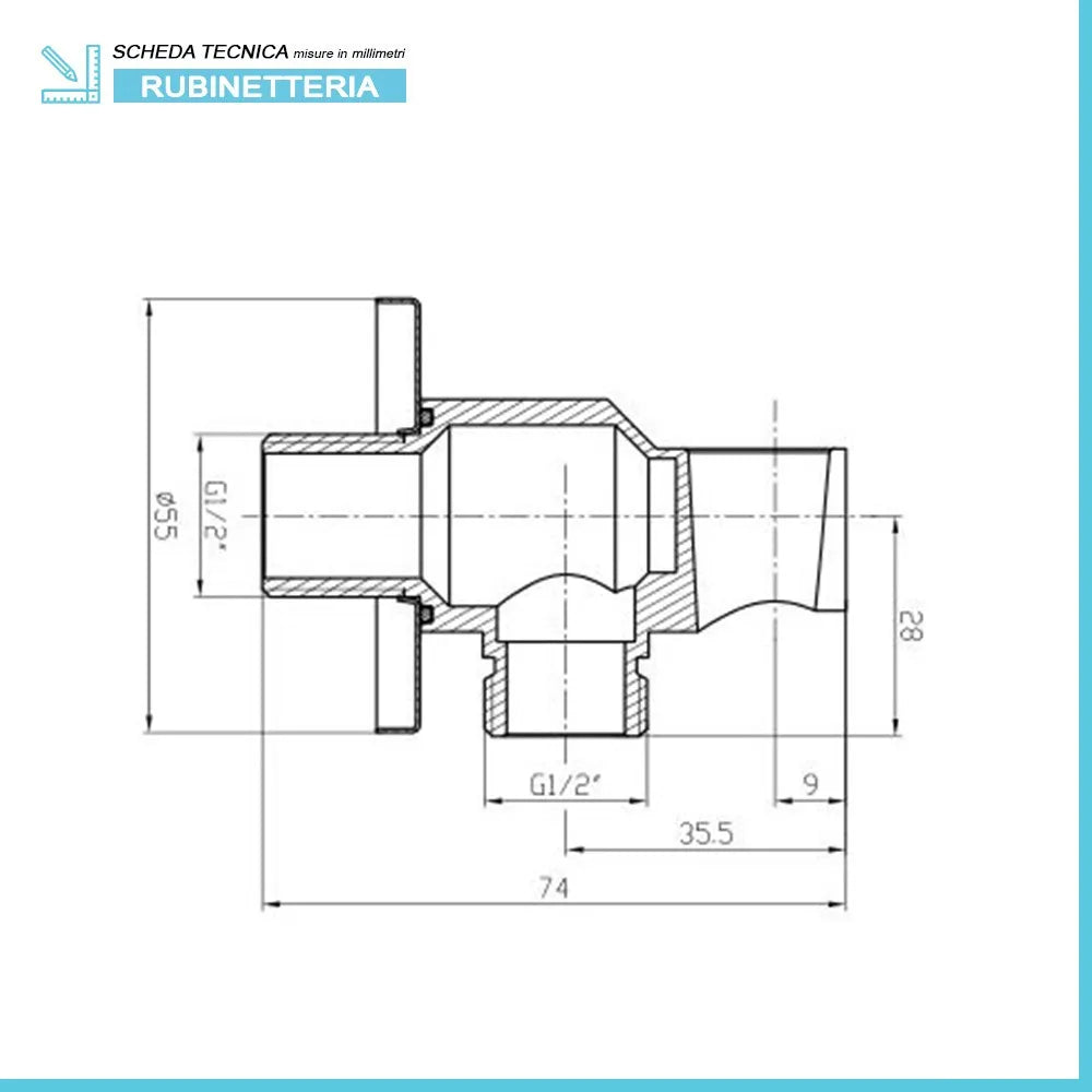 Supporto doccetta nero opaco con presa acqua design tondo