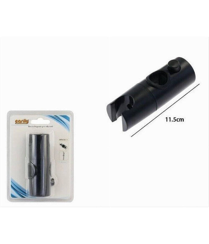 Supporto Doccetta Per Staffa Asta Saliscendi Doccia Bagno Nero Regolabile 87143         