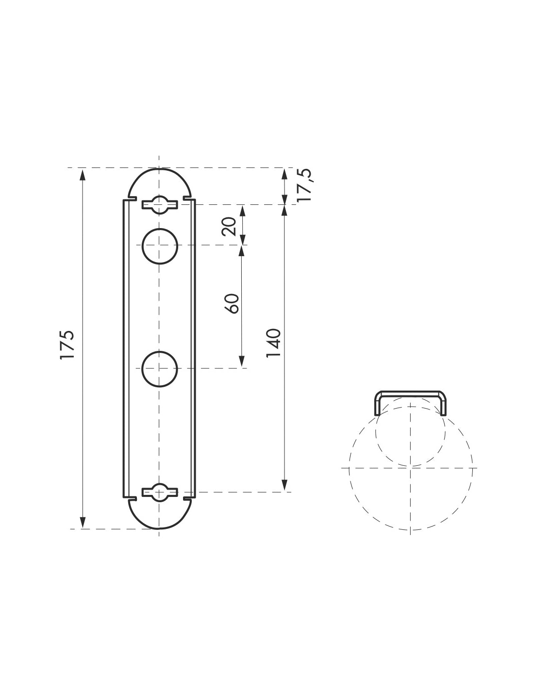 Supporto in alluminio per tubi tondi da 34 a 60 mm di diametro - THIRARD