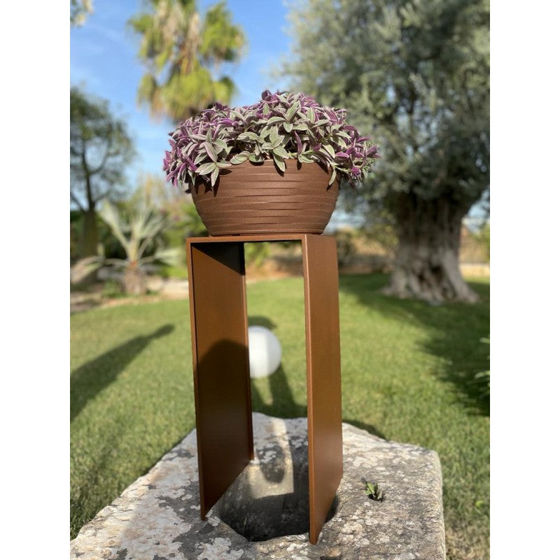 Supporto in Metallo per Piante Wanda Cm 30 X 30 X 70 H Corten Tecnokit