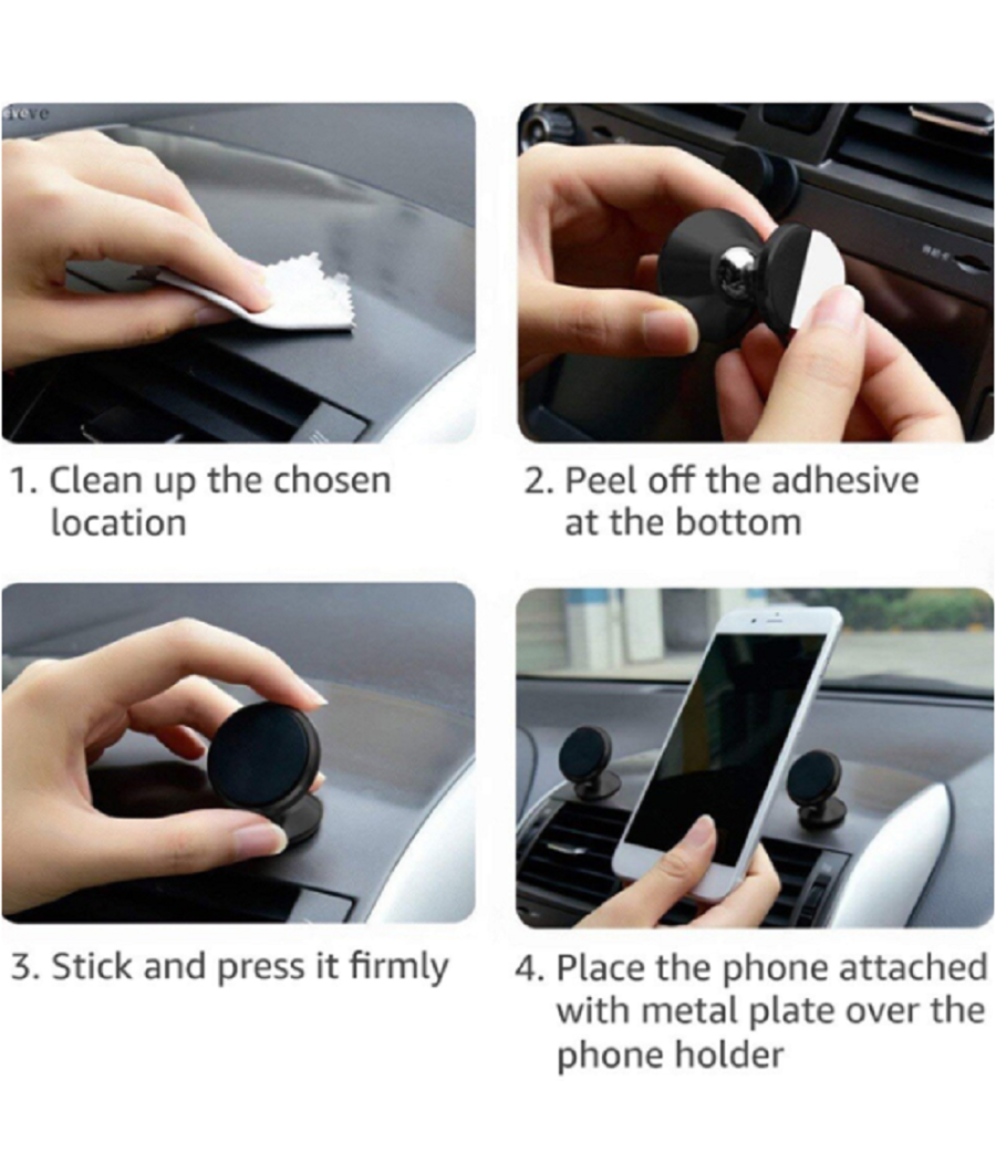 Supporto Magnetico Porta Cellulare Da Auto Per Smartphone Gps Autoadesivo Q-cg51         