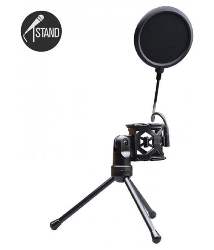 Supporto Mini Microfono Tavolo Ps-2 Kit Filtro Anti Pop Treppiedi Ragno Microfono         