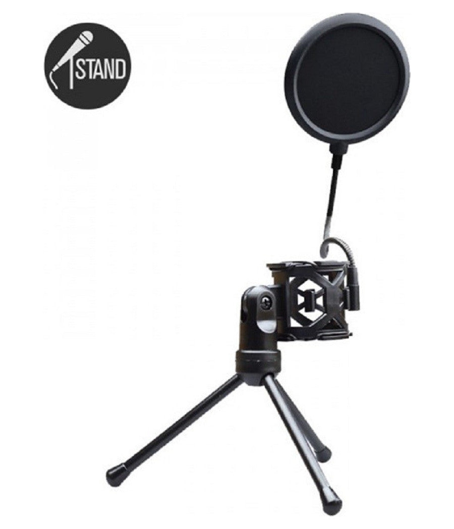 Supporto Mini Microfono Tavolo Ps-2 Kit Filtro Anti Pop Treppiedi Ragno Microfono         