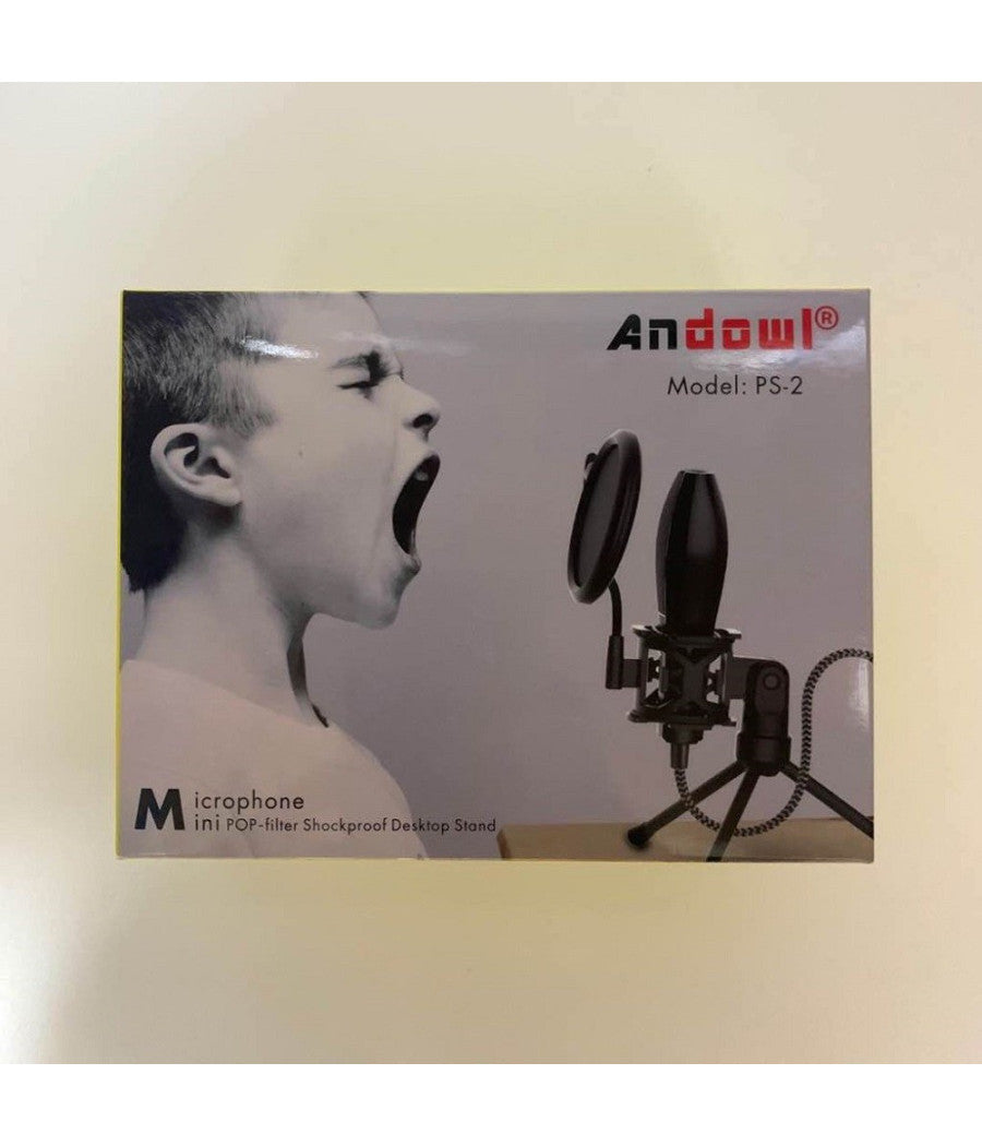 Supporto Mini Microfono Tavolo Ps-2 Kit Filtro Anti Pop Treppiedi Ragno Microfono         