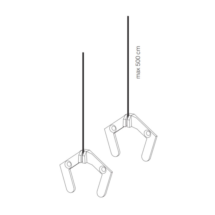 Pencil staffa sospensione orizzontale Zafferano - Accessorio lampada a sospensione Corten