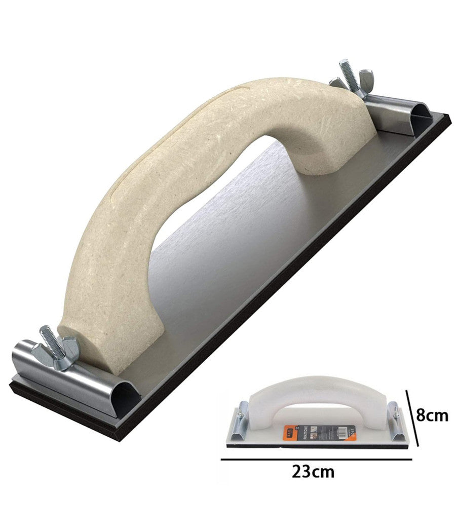 Supporto Per Carta Vetrata Smerigliatrice Levigatrice Manuale A Mano 23x8cm         