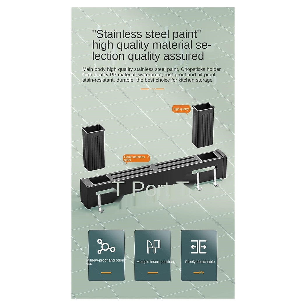 Trade Shop - Supporto Per Coltelli In Acciaio Multifunzionale A Parete Mensola Da Cucina 50 Cm -