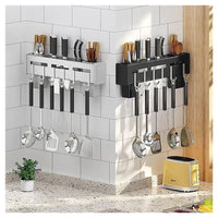 Trade Shop - Supporto Per Coltelli In Acciaio Multifunzionale A Parete Mensola Da Cucina 50 Cm -