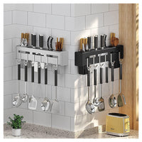 Trade Shop - Supporto Per Coltelli In Acciaio Multifunzionale A Parete Mensola Da Cucina 50 Cm -