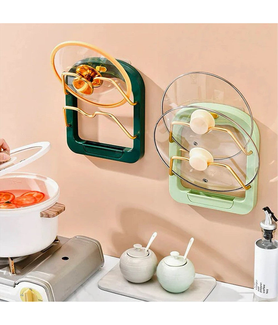Supporto Per Coperchio Pentola Mestoli A Parete Utensili Cucina Salvaspazio         