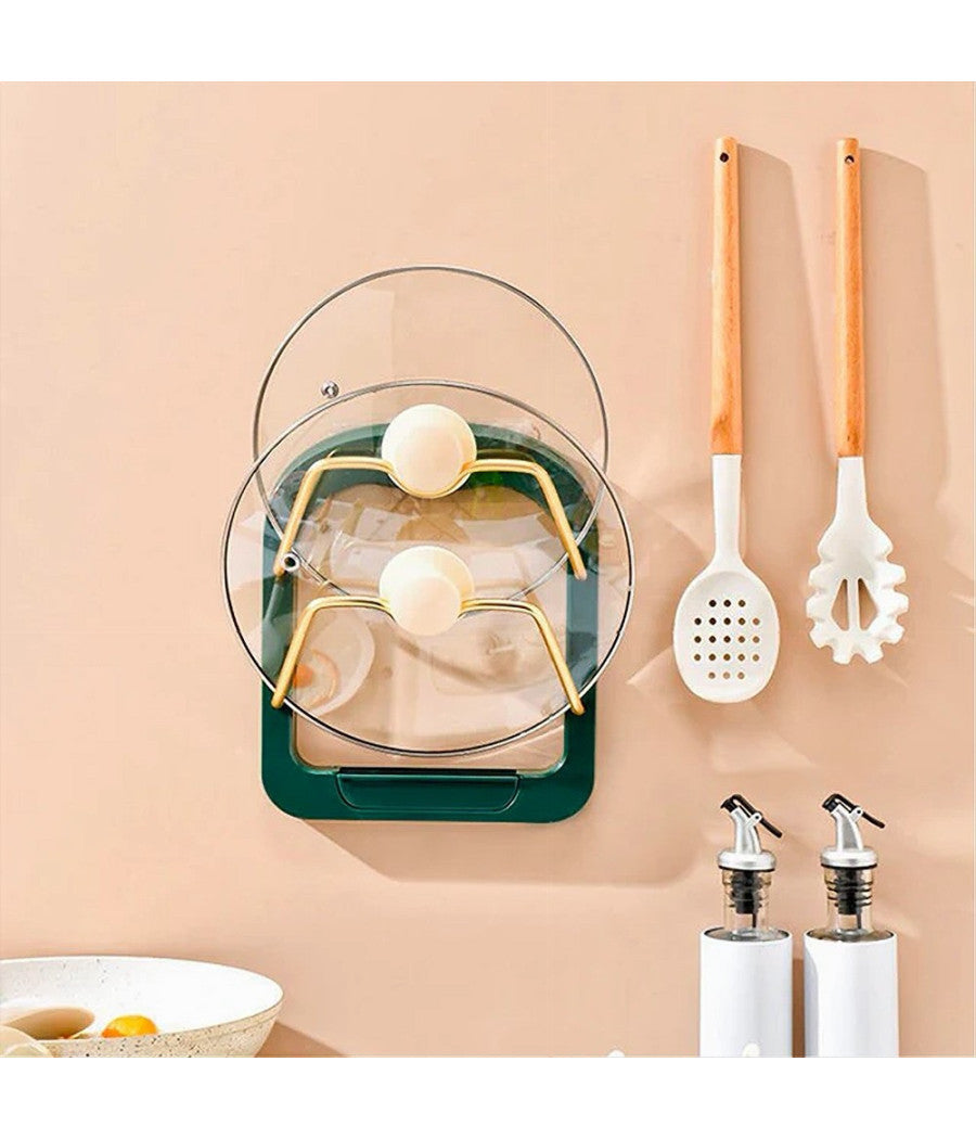 Supporto Per Coperchio Pentola Mestoli A Parete Utensili Cucina Salvaspazio         