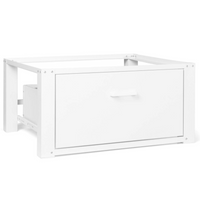 IDMarket - Supporto per lavatrice 63 x 54 cm con piedistallo e cassetto in metallo
