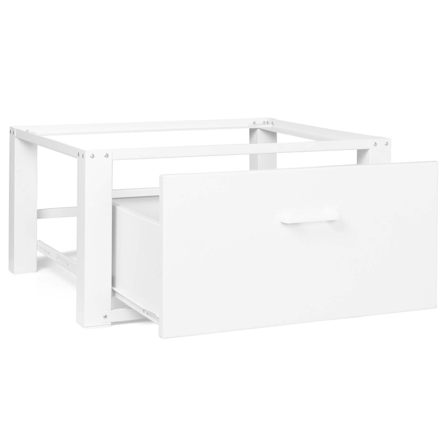IDMarket - Supporto per lavatrice 63 x 54 cm con piedistallo e cassetto in metallo