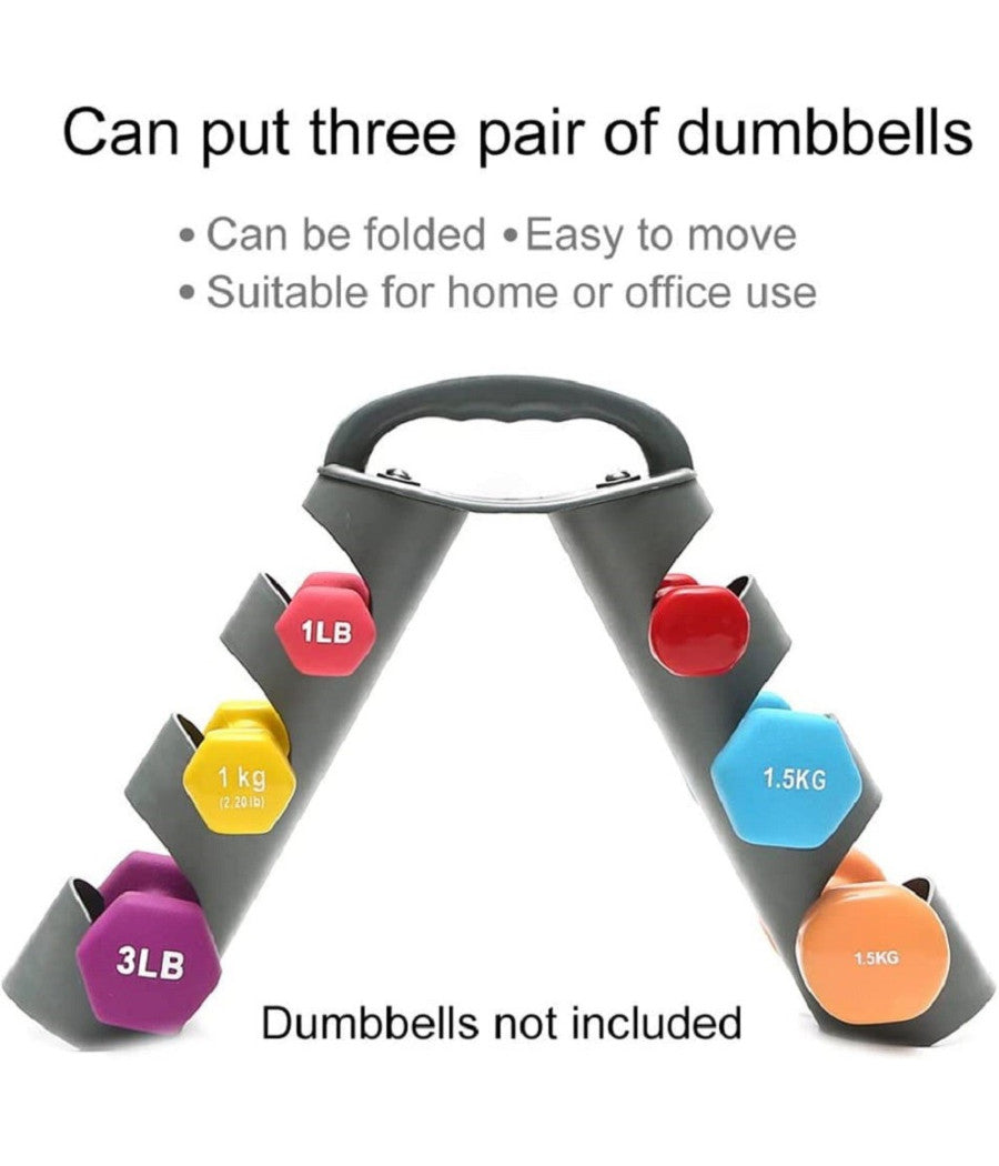 Supporto Per Manubri Pesi A 3 Livelli Compatto Pieghevole Per Casa O Palestra         