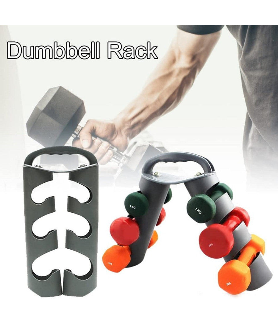 Supporto Per Manubri Pesi A 3 Livelli Compatto Pieghevole Per Casa O Palestra         