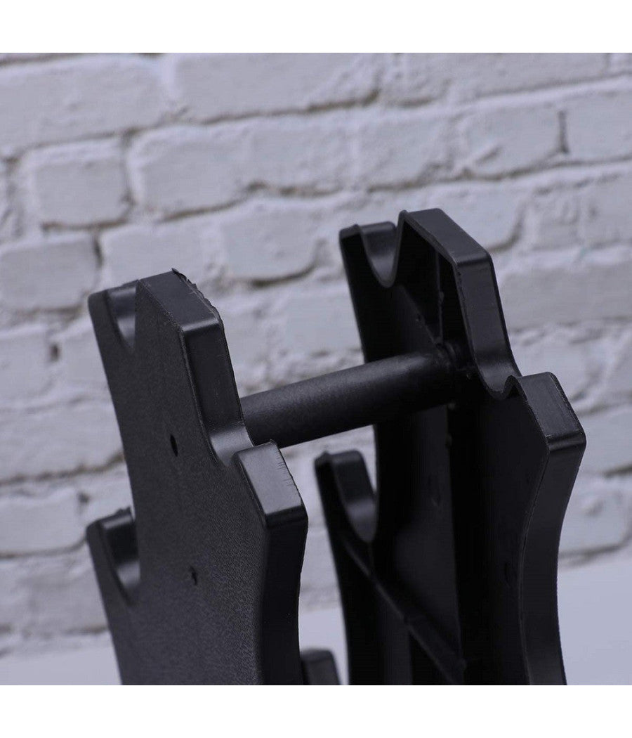 Supporto Per Manubri Pesi A 3 Livelli Per Accessori Fitness Palestra Casa Nero         