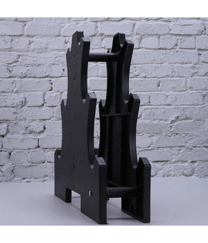 Supporto Per Manubri Pesi A 3 Livelli Per Accessori Fitness Palestra Casa Nero         