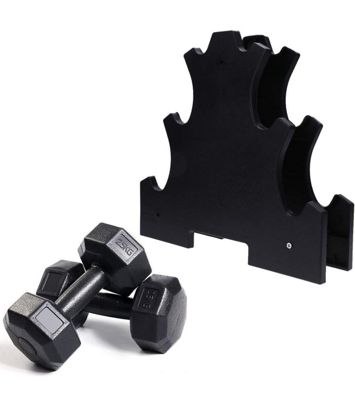 Supporto Per Manubri Pesi A 3 Livelli Per Accessori Fitness Palestra Casa Nero         