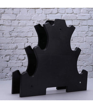 Supporto Per Manubri Pesi A 3 Livelli Per Accessori Fitness Palestra Casa Nero         