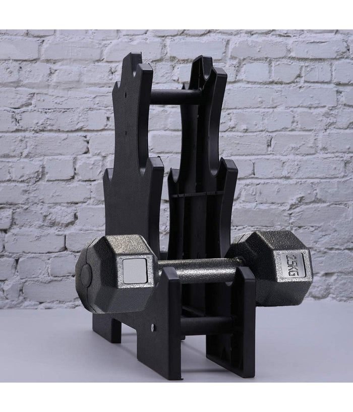 Supporto Per Manubri Pesi A 3 Livelli Per Accessori Fitness Palestra Casa Nero         