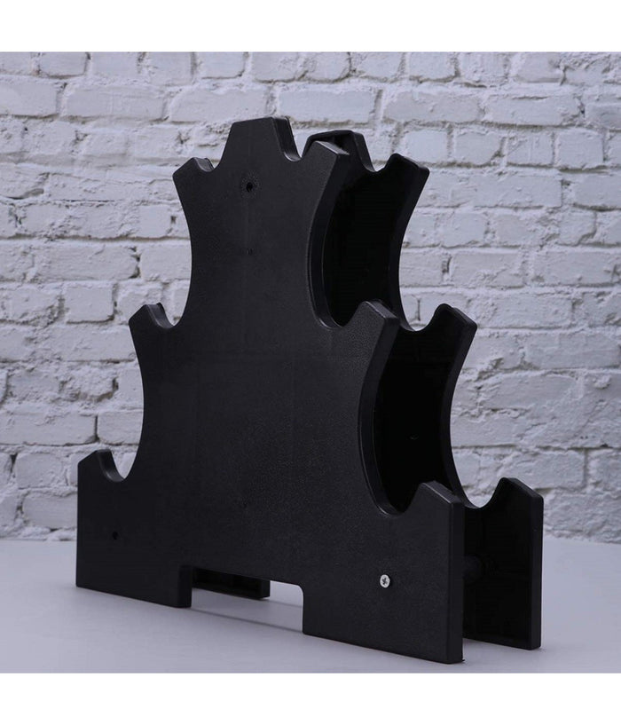 Supporto Per Manubri Pesi A 3 Livelli Per Accessori Fitness Palestra Casa Nero         