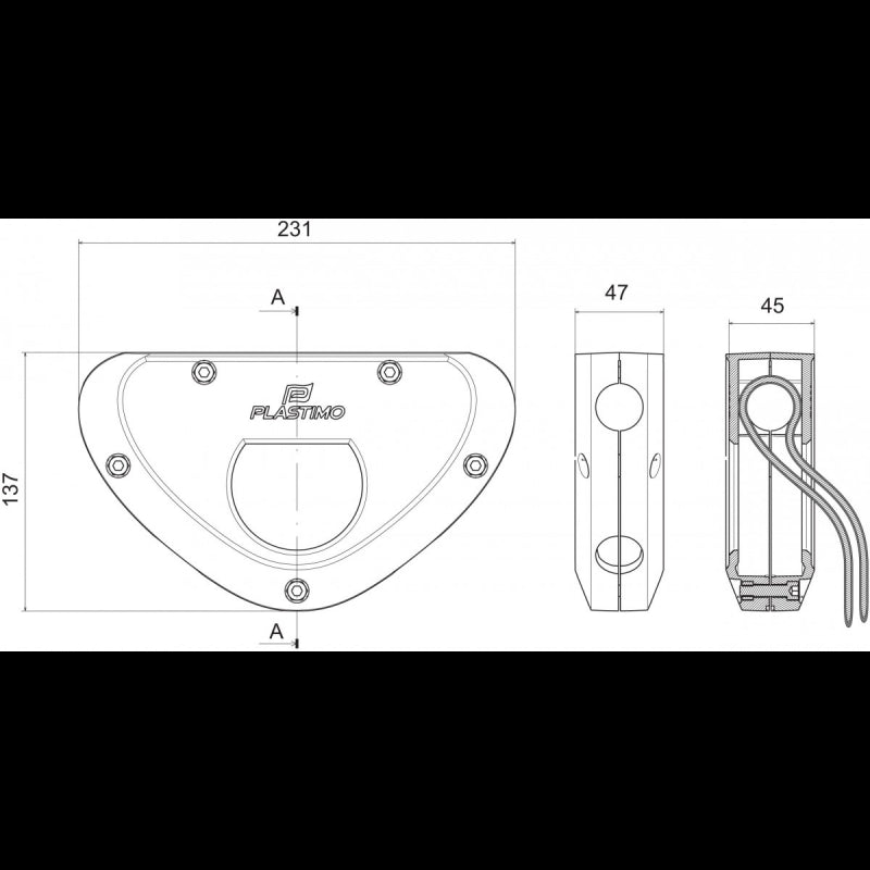 SUPPORTO MOTORE FUORIBORDO GRIGIO