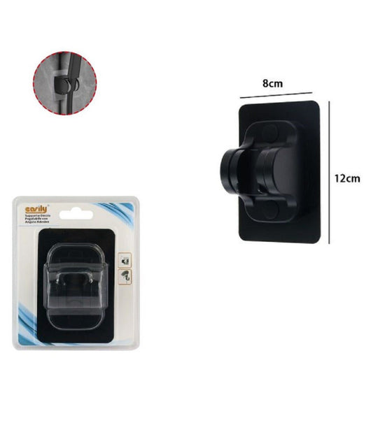 Supporto Per Soffione Doccia Adesivo Angolo Regolabile Parete Staffa Nero 87138         