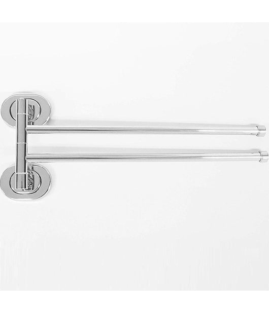 Supporto Porta Asciugamano Doppio Acciaio 37x14x5cm  69199 Muro Parete Bagno         