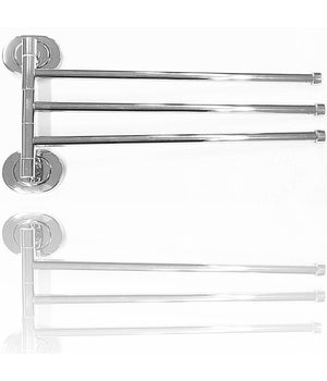 Supporto Porta Asciugamano Triplo Acciaio 38x19.9x5cm  69200 Muro Bagno         
