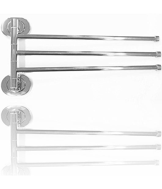 Supporto Porta Asciugamano Triplo Acciaio 38x19.9x5cm  69200 Muro Bagno         