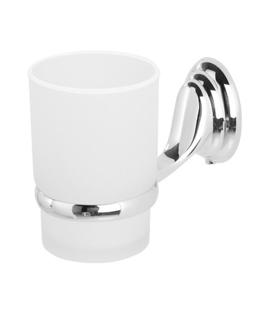 Supporto Porta Bicchiere Per Spazzolini Acciaio Vetro A Parete Accessori Bagno         