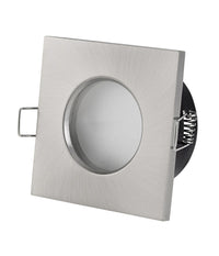 Supporto Porta Faretto Da Incasso Lampadine Led Mr16 Par16 Quadrato Acciaio 75mm         