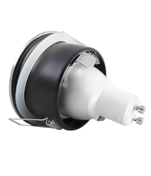 Supporto Porta Faretto Da Incasso Lampadine Led Mr16 Par16 Rotondo Acciaio 75mm         