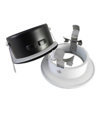 Supporto Porta Faretto Da Incasso Lampadine Led Mr16 Par16 Rotondo Acciaio 75mm         